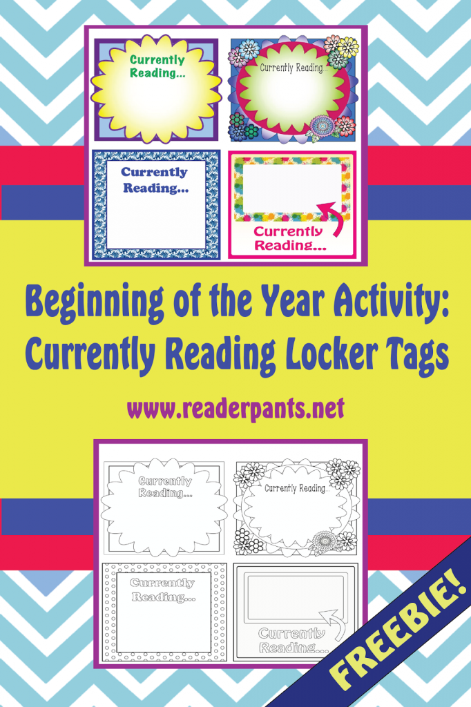 Great for the first week of middle school! Currently Reading Locker Tags--free download...