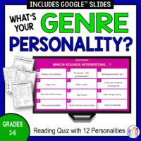 This Reading Genre Personality Test is perfect for Grades 3-6.
