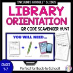 This Library Orientation Scavenger Hunt is the perfect back to school library activity. Created for Grades 4-7, but I've used it with students up to Grade 9. Includes QR codes, so students will need the Camera app on their phones or tablets.
