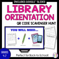 This Library Orientation Scavenger Hunt is the perfect back to school library activity. Created for Grades 4-7, but I've used it with students up to Grade 9. Includes QR codes, so students will need the Camera app on their phones or tablets.