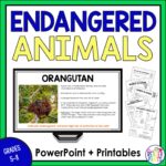 This is a library or classroom lesson on endangered animals. It includes a PowerPoint presentation and printable worksheets. Recommended for Grades 5-8.