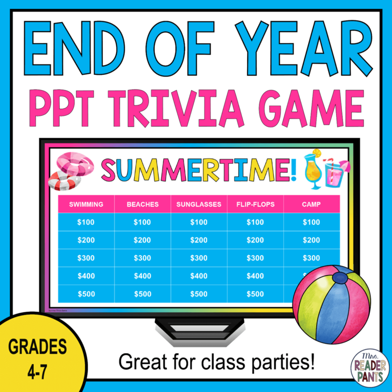 This Summer Trivia Game is perfect for the last days of school. Includes 25 fun fact trivia questions and answers.