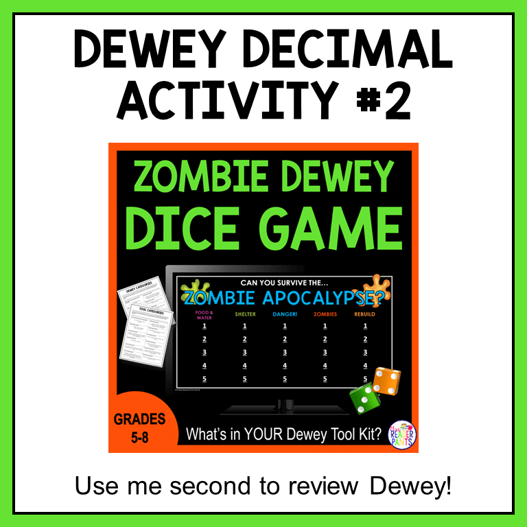 This Zombie Dewey Decimal System Activities Bundle includes two lessons.