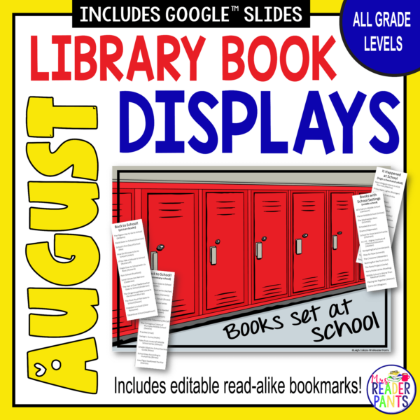 This is a set of August Library Display Posters. It includes read-alike bookmarks that are editable in PowerPoint and Google Slides.