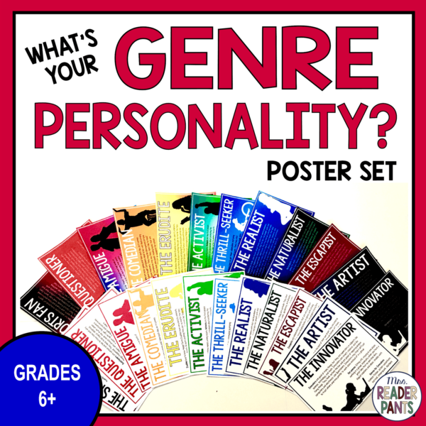 This is a set of 24 Secondary Genre Personality posters. Each Genre Personality includes two poster designs. This set is for secondary libraries serving Grades 6+.