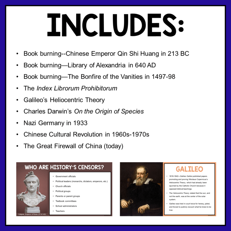 This History of Censorship presentation includes nine events throughout world history.