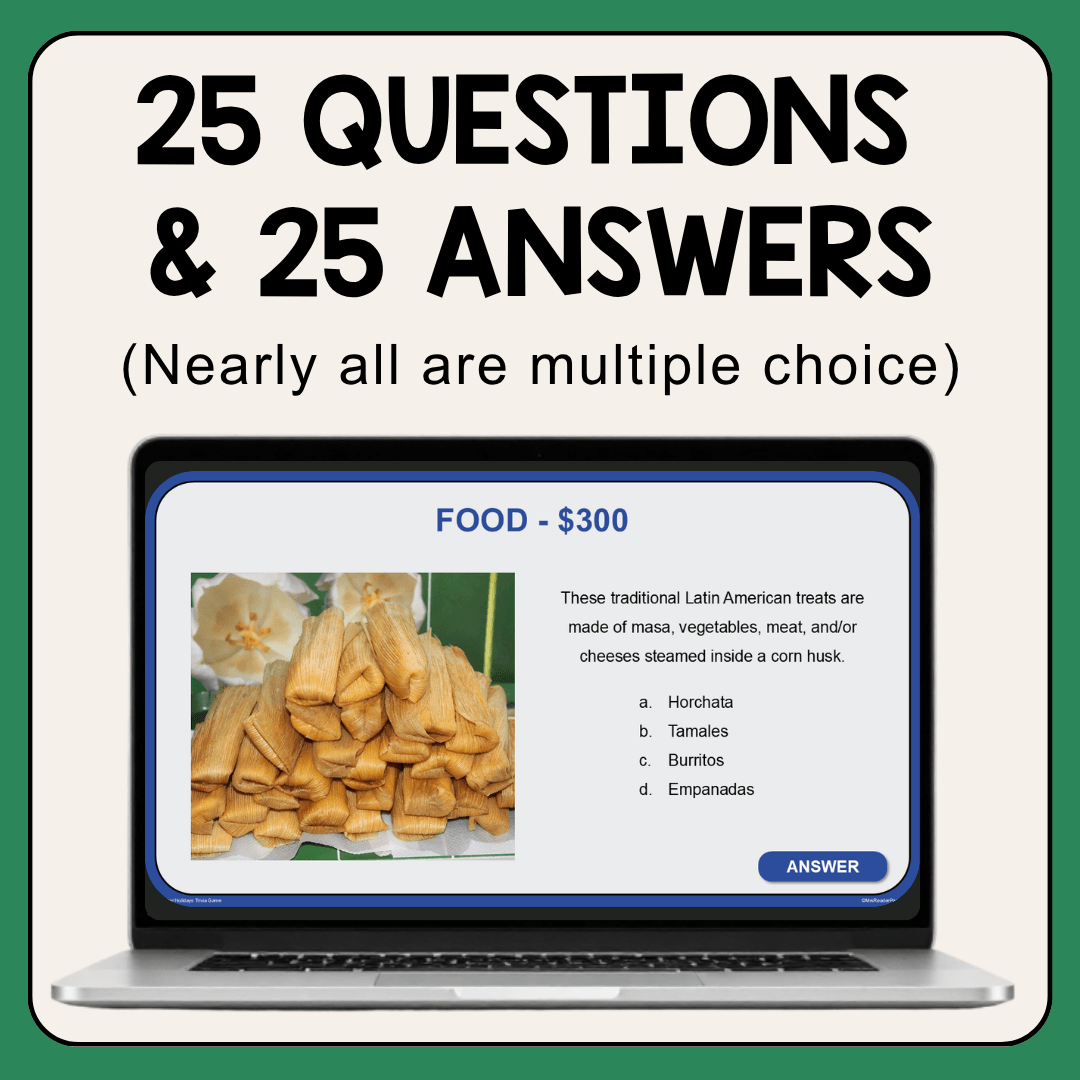 This December Holidays Trivia Game is great for Grades 4-7. Includes 5 holiday categories about holiday movies, traditions, foods, and more!