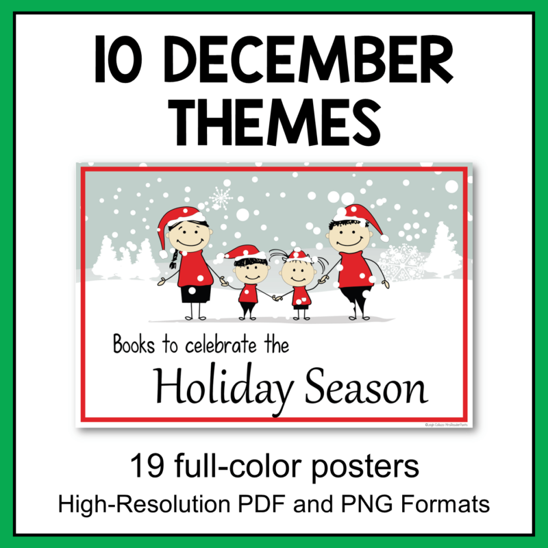 This set of December Library Display Posters includes 19 posters and 40 readalike bookmarks in 10 December themes.