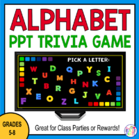 This Alphabet Trivia Game is great for class parties and rewards! Made for middle school.