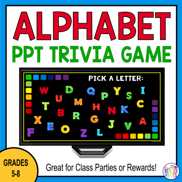 This Alphabet Trivia Game is great for class parties and rewards! Made for middle school.