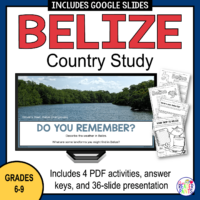 This Belize Country Study is for middle school world geography and homeschool classes.