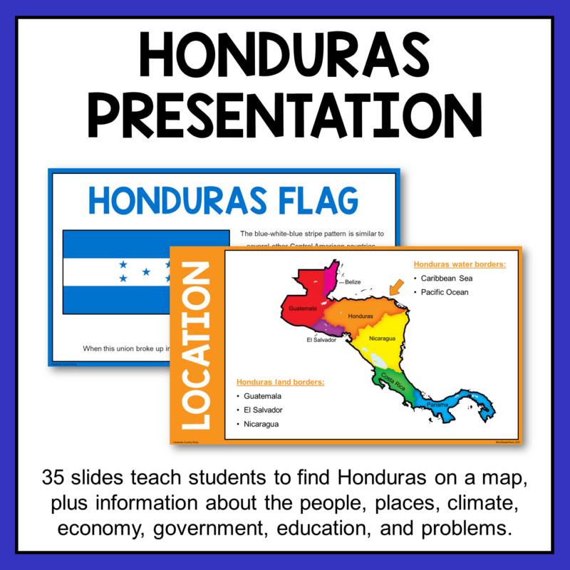 This Honduras Country Study includes a 36-slide presentation about Honduras landmarks, people, religions, schools, corruption, and more!