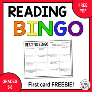 Download this FREE Middle School Reading Bingo Card in my Freebie Library.