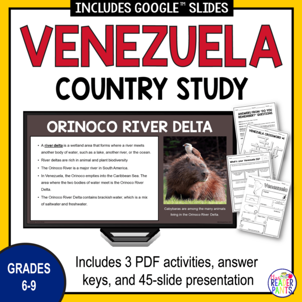 This Venezuela Country Study is for middle school world geography classes. Includes presentation and three printable activities.
