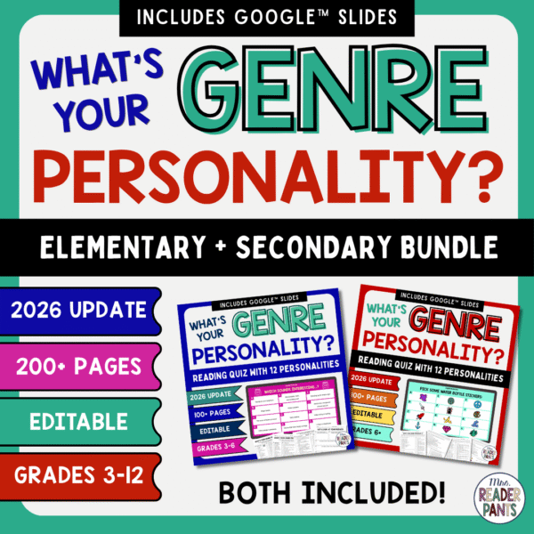 This Genre Personality Test Bundle includes both the elementary and secondary versions of the What's Your Genre Personality Test.