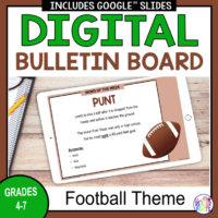 This Digital Bulletin Board Football Theme was created for Grades 4-7.
