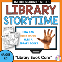 This is a library book care lesson for Grades K-3. The topic is Library Book Care.