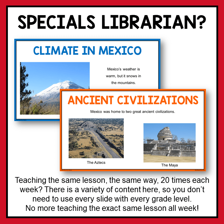 This Mexico Library Storytime is perfect for elementary librarians on the Specials rotation.