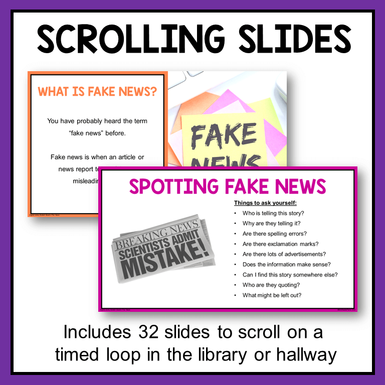 This News Media Digital Bulletin Board includes 32 scrolling slides.