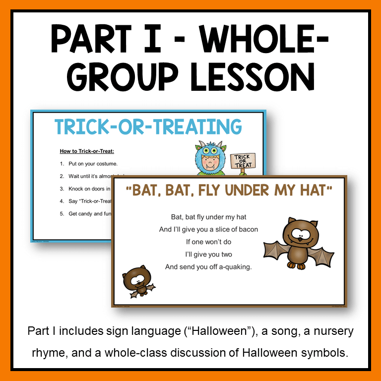This Halloween Storytime is for librarians serving Grades K-2. It includes a 3-part library lesson, plus several printable pages.