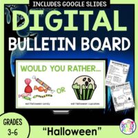 This Halloween Digital Bulletin Board is for elementary school libraries serving Grades 3-6.