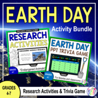 This Earth Day Activities Bundle is for Grades 4-7. It includes research activities and a PowerPoint trivia game.