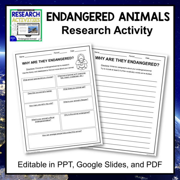 Earth Day Activities Bundle - Endangered Animals - MrsReaderPants