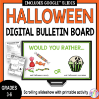This Halloween Digital Bulletin Board is for libraries serving Grades 3-6.
