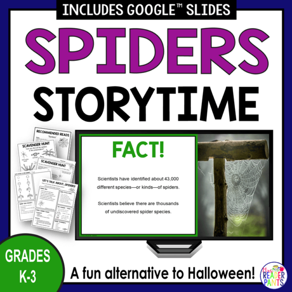 This Spiders Storytime Library Lesson is for Grades k-3. Makes a great Halloween alternative!