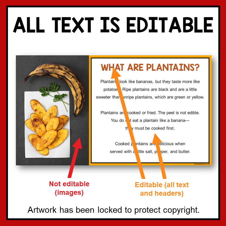 This Thanksgiving Digital Bulletin Board includes 100% editable text. Images have been locked into the background to protect copyright.
