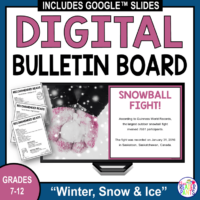 This Winter Digital Bulletin Board is for secondary libraries and classrooms. Scroll on a loop to advertise school events and celebrate the winter season.