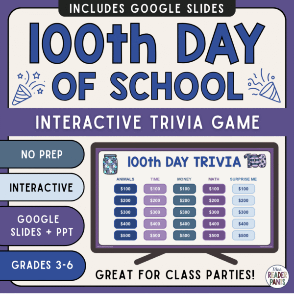 This 100th Day of School Game is ready to play today! Includes 25 questions and answers. Play in PowerPoint.