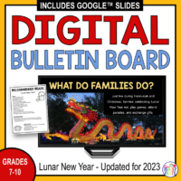 This Lunar New Year Digital Bulletin Board is updated for 2023 Year of the Rabbit.