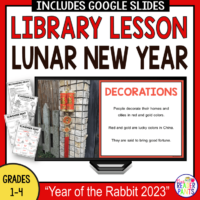 This Lunar New Year Library Lesson is perfect for elementary librarians on the Specials rotation.