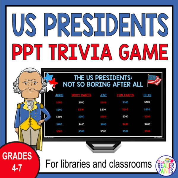 This Presidents Day Trivia Game includes 25 questions and answers about US presidents throughout history.