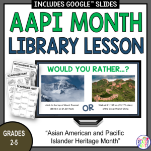 This Elementary Library Lesson features Asian and Pacific Island countries and people. Perfect for Asian American and Pacific Islander Heritage Month.