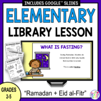 This Ramadan Library Lesson is for Grades 2-5. It includes two differentiated scavenger hunt activities, Recommended Reads, and a standards-aligned lesson plan.