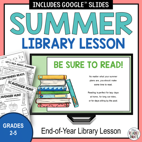 This Summer Reading Library Lesson discusses five benefits of summer reading. Also includes summer trivia, would-you-rathers, "close up" photography guessing game, and more.