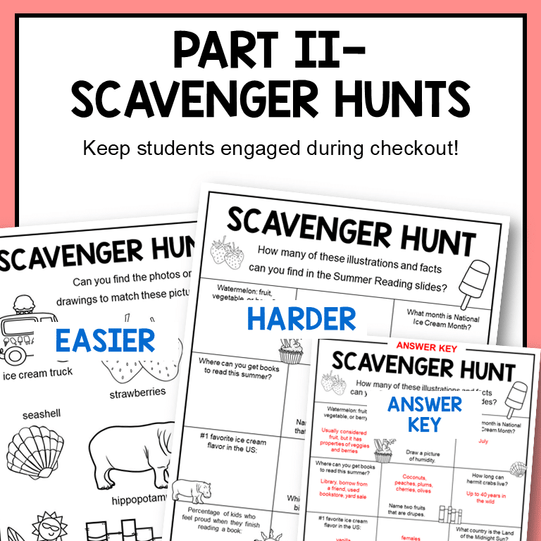 This Summer Reading Library Lesson discusses five benefits of summer reading. Also includes summer trivia, would-you-rathers, "close up" photography guessing game, and more.