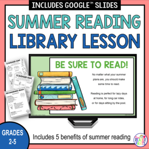 This Summer Reading Library Lesson is for Grades 2-5. It's perfect for librarians on the specials library rotation.