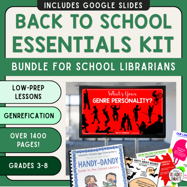 This Back to School Library Bundle includes library management materials, display posters, readalike bookmarks, reading challenges, library fundraisers, and your first 9 library lessons of the school year.