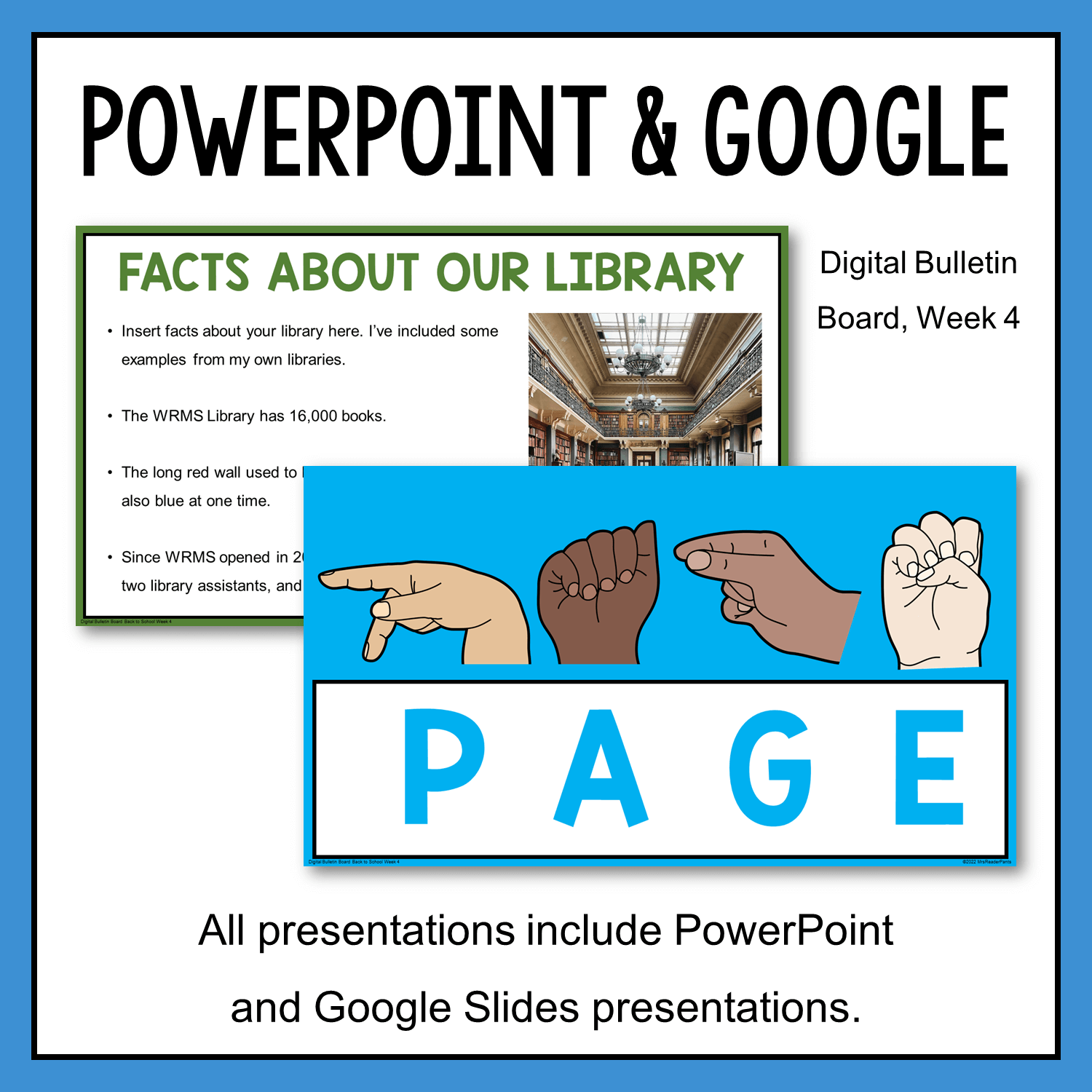This Elementary Library Back to School Bundle includes PowerPoint and Google Slides formats. You only need one or the other, not both.