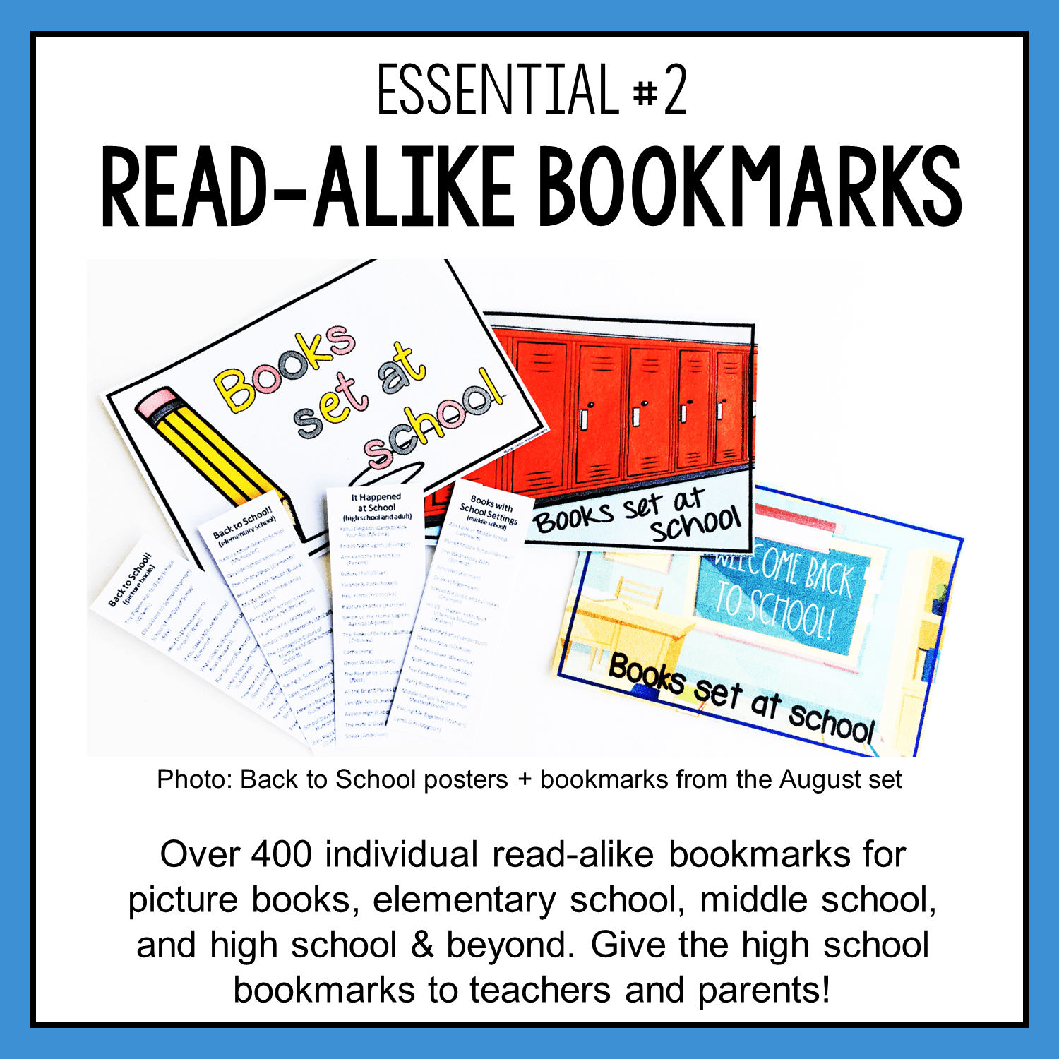 This Elementary Library Back to School Bundle includes 436 read-alike bookmarks for over 100 genre and seasonal themes.