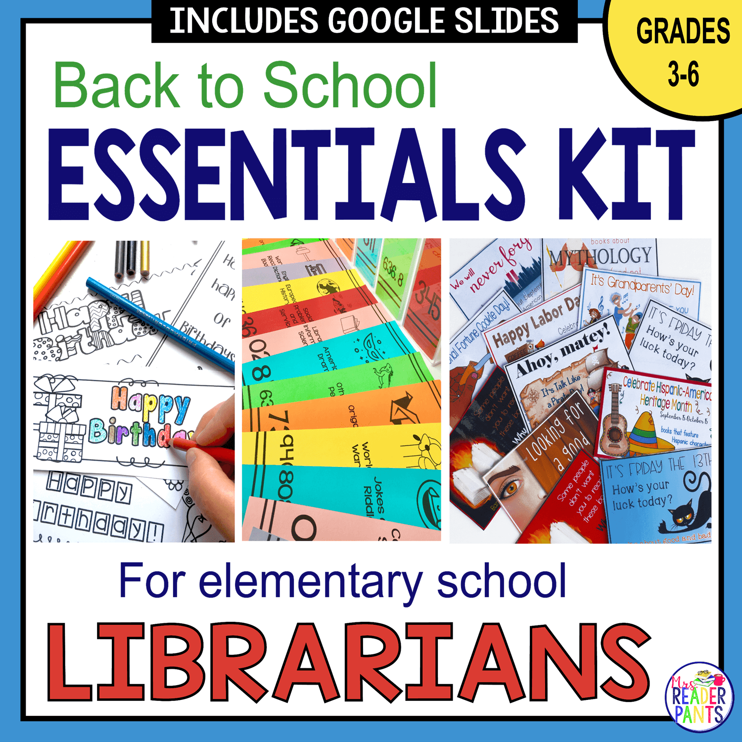 This is a huge bundle of elementary library back to school resources for Grades 3-6.