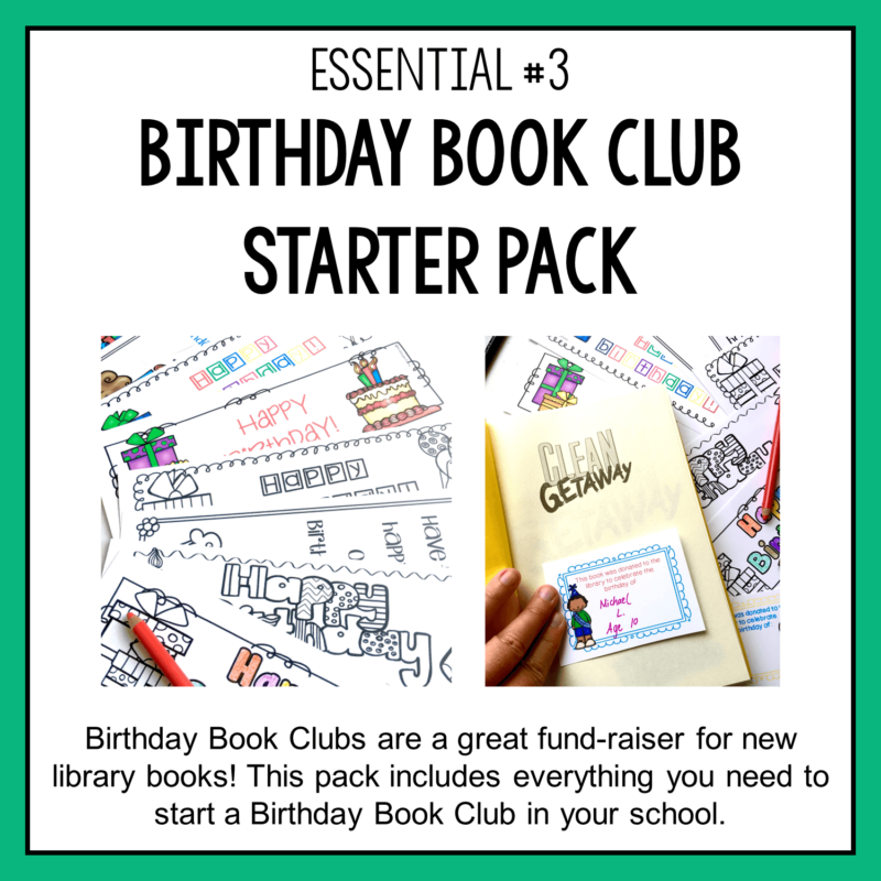 This Library Back to School Bundle includes a Birthday Book Club Starter Pack. Perfect for elementary libraries!