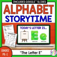 This is an Alphabet Storytime for Letter E. It includes a presentation, scavenger hunt activity, and recommended reads.