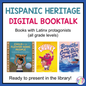 This Hispanic Heritage Month Digital Booktalk features 31 books with Latinx protagonists. Includes titles for all grade levels.
