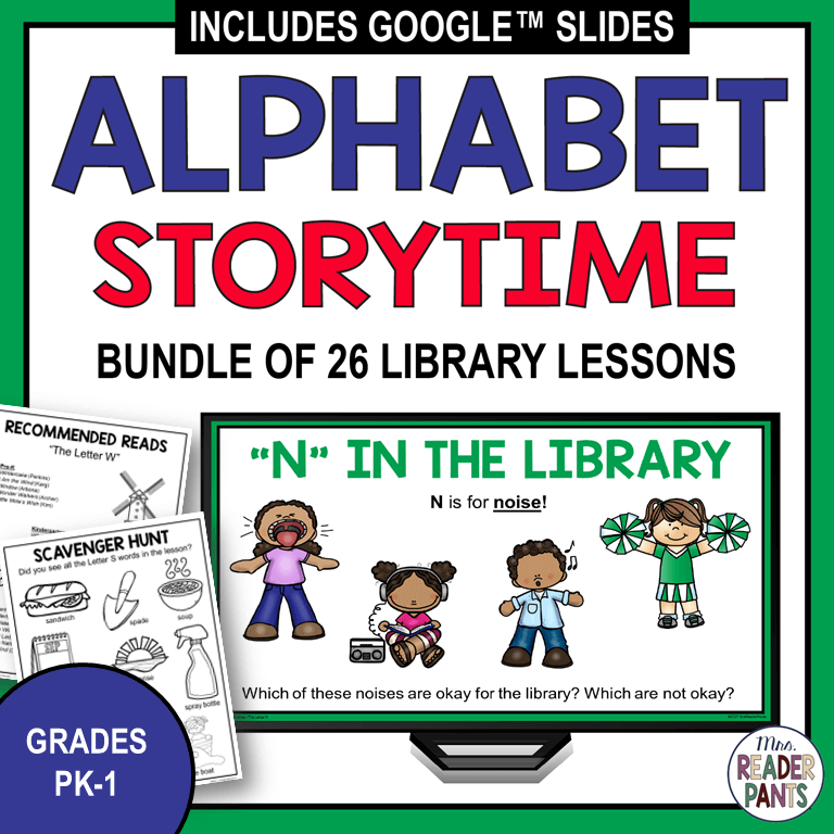 This Alphabet Storytime Bundle includes 26 lessons, one for each letter of the alphabet.