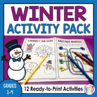 This Winter Activities Booklet is for Grades 1-4. Most activities are easy, but a few are more challenging.