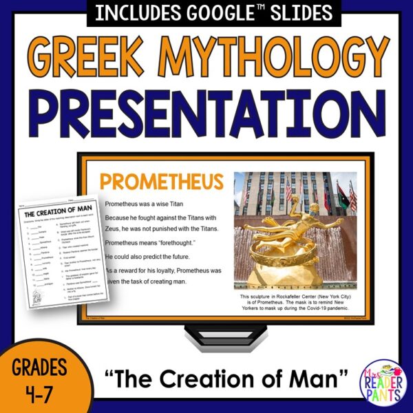 This Greek Mythology Lesson includes the story of the creation of man. Includes Pandora, Epimetheus, Prometheus, and Athena.